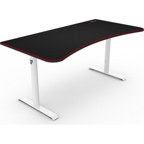 Arozzi Arena Gaming Desk Blanco 160x82cm Superficie Completa Alfombrilla de Microfibra Altura Ajustable Estructura de Acero