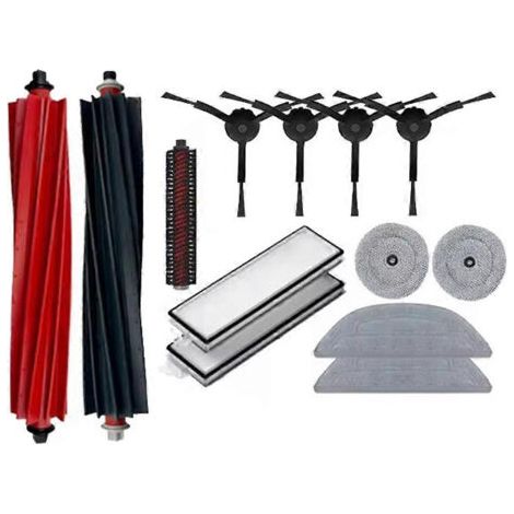 13 pièces de rechange pour aspirateur Roborock S8 Max Ultra : brosse principale, brosse latérale, lingette, sac à poussière et filtre.