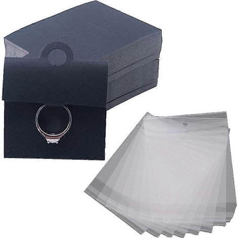 100 cartes vierges pour bagues, en papier kraft, pour présenter vos bijoux. (1/5)