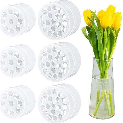 Lot de 6 supports de fleurs - En spirale - Transparent - Pour tige de fleur - Vase Ikebana - Accessoire de composition florale DIY (1/5)