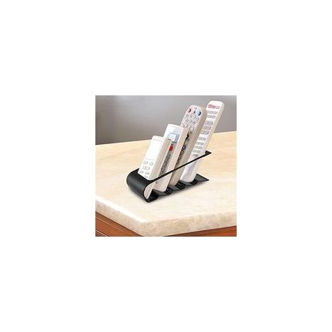 Supporto per telecomando, supporto da tavolo salvaspazio in plastica per telefono/videoregistratore/lettore DVD/TV, scatola porta telecomando (nero, 18,5 x 7 x 6,5 cm) - Crezuo