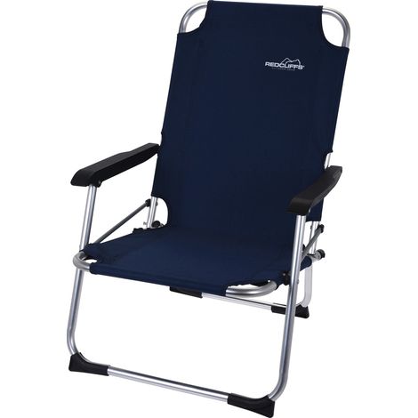 Sedia pieghevole in alluminio, con tessuto blu 45 x 54 x 76 cm (1/2)