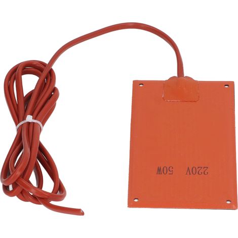 Plaque chauffante en caoutchouc silicone, 90 x 150 mm, 220 V CA, 50 W, pour armoires électriques. (1/5)