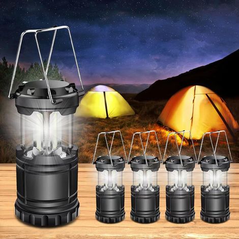 Lot de 4 lanterne camping, Lampe Camping LED, camping accessoires, kit de survie pour ouragan, urgence, tempête, pannes, lanterne portable extérieure (1/5)