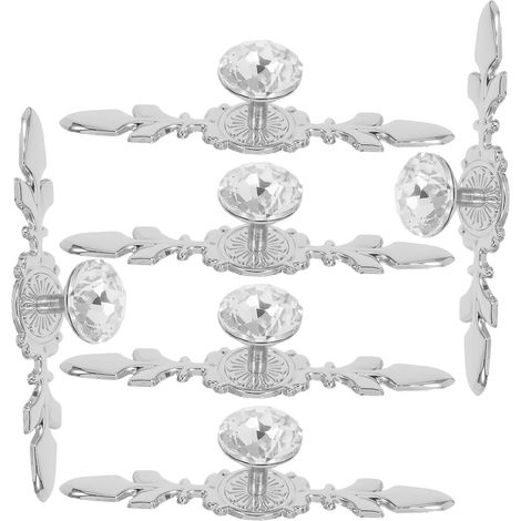 Poignées de meuble en cristal argenté, lot 6 (1/5)