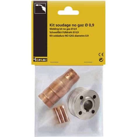 GYS – Kit de soudage MIG MAG sans gaz Ø 0,9/1,0 – 3 tubes contact – Buse spéciale – Galet pour fil fourré – 41240