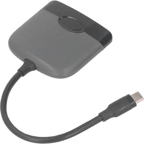 Adaptateur USB-C vers interface multimédia HD pour consoles de jeux, ordinateurs portables, tablettes Android et PC (55 W, Type C PD, station d'accueil, interface multimédia HD, USB 3.0 PD, noir/gris) (1/5)