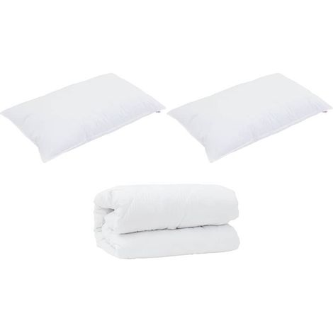 Couette avec Oreillers avec oreiller 3 pcs,Duvet Blanc CFW63047 (1/5)
