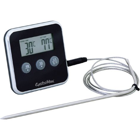 Filiyano-Thermomètre domestique/thermomètre de four avec minuterie, numérique Gastromax Noir (1/3)