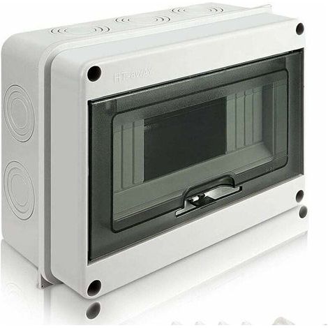 Coffret électrique étanche IP65 1 rangée 8 modules – Résine ABS – Pour environnements humides – Armoire de contrôle extérieure (1/5)