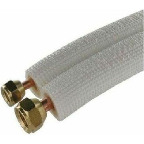 m M1 Doppelrohr-Kältemittelanschluss – Vormontierte 1/4"- und 3/8"-Fittings – 6- und 10-mm-Kupferrohre – Kompatibel mit R22, R407C, R410A, R507A