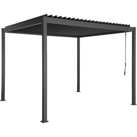 Louvered pergola aluminum and steel 3x3m anthracite - Flash (1/5)