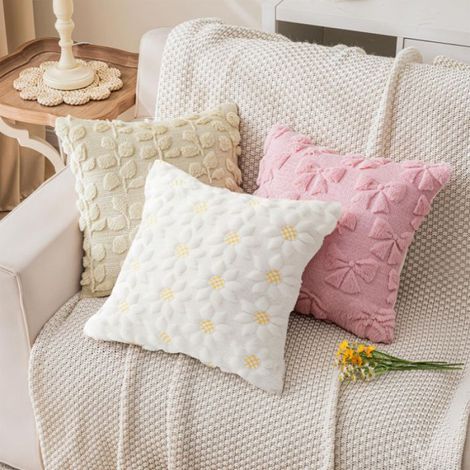 Lot de 2 Housses de Coussin 45 x 45 cm Motif nud Rose Taie d'oreiller en Fausse Fourrure Douce Décoration Jacquard pour Chambre (1/5)