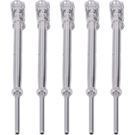 Kit de 5 vis à sertir à filetage 1/8 po en acier inoxydable de haute précision pour la fixation de câbles et de garde-corps, destiné aux applications marines. (1/5)