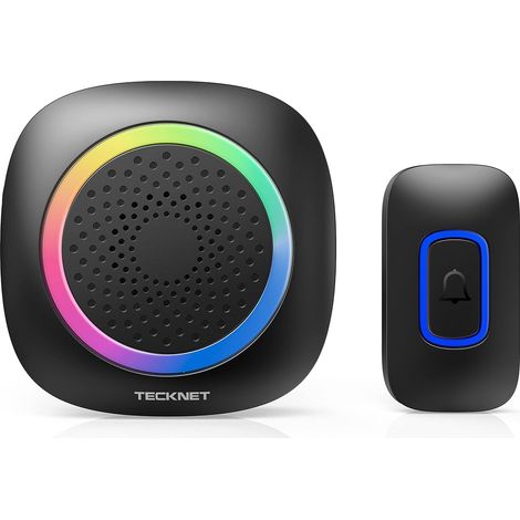 Batteriebetriebene, kabellose Türklingel mit RGB-Beleuchtung, 60 Melodien, IP66 wasserdicht, für den Außenbereich geeignet, Türklingel-Set für Zuhause, kabellose Türklingel mit einer Reichweite von 40 (1/5)