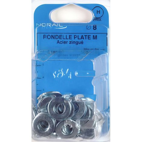 Blister de 40 rondelles plates type moyenne M12 - Zingué - 42001202CP40