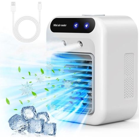 KZQ Tragbarer, leiser Luftkühler (500 ml) mit 2 Geschwindigkeiten, 2 Modi und Nebelfunktion für Büro und Schlafzimmer (1/5)