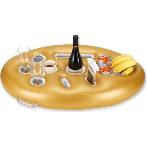Porte-boissons flottant, bar à glace gonflable, moule à glaçons pour fête d'été, fête à la piscine, support à boissons gonflable, plage, bol poreux, fête aquatique (1/5)
