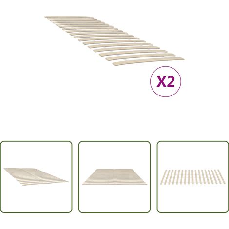 Sommiers - Lattes de rechange pour sommier avec 34 lattes, 2 pièces, 70 x 200 cm (1/5)