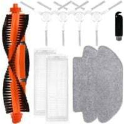 Pour aspirateur robot Xiaomi Mijia 2S / Mop Pro / STYJ02YM, pour aspirateur robot Xiaomi S12 / T12 B106GL, 1 brosse principale, 4 brosses latérales, 2 filtres HEPA, 2 chiffons de nettoyage (1/5)