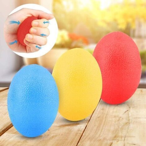 Entraîneur de Main Entraîneur de Doigts Balles de préhension en Forme d'œuf 3 pièces Balle d'escalade Appareil d'entraînement à la Main Balles Antistress pour renforcer la Main Couleur au Hasard (1/4)