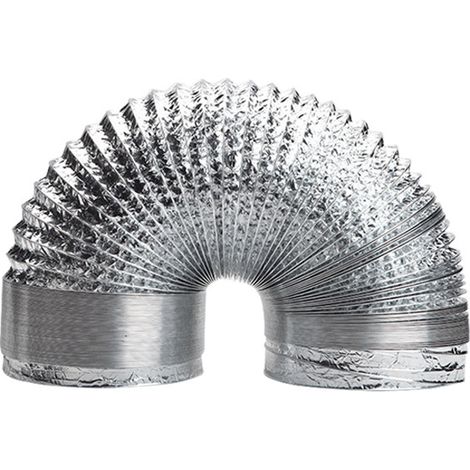 Tuyau d'évacuation d'air flexible de 5 m pour hotte aspirante - Raccordement : 100 mm - Longueur : 5 m - Matériau : aluminium [kitchen]