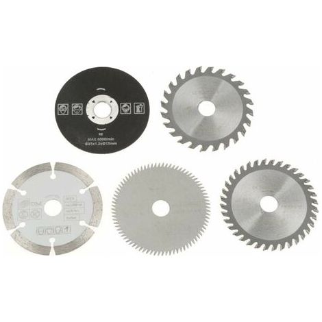 RHG 5pcs 85mm Diamètre Intérieur 15mm Mini-carbure Circulaire lame de Scie pour l'outil de Coupe 24 dents TCT /Plastique 36 dents /80 Dents HSS /Diamant /Résine Lame de Scie, Durable (1/5)