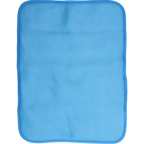 Tapis rafraîchissant pour animaux de compagnie, respirant et pliable, couverture auto-rafraîchissante pour chiens et chats de petite, moyenne et grande taille, bleu, taille L (70 x 55 cm) (1/5)