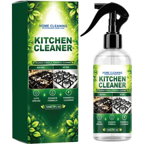 Nettoyant ménager pour la cuisine, nettoie les plaques de cuisson et les joints de carrelage, dissout les graisses de cuisson et neutralise les odeurs, 120 ml (1/5)