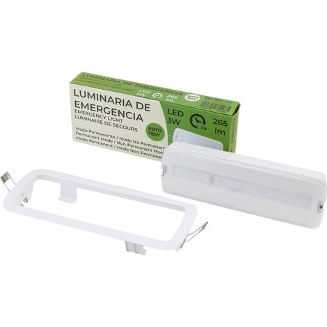 lampes de secours AutoTest 3W 265lm 3h mode permanent non permanent (1/5)