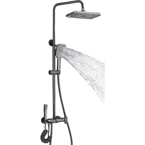 Ensemble de douche mitigeur thermostatique intelli Ensemble de douche numérique Piano gris robinets de douche de salle de bain en laiton Intelligent robinet cascade chaude et froide système de douche (1/5)