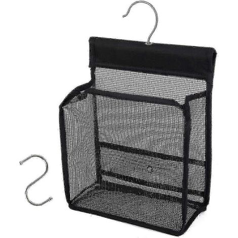 Panier de douche suspendu en filet avec crochets, organisateur de salle de bain léger et durable pour chambre d'étudiant, salle de bain, rangement de placard, 23 x 20 x 10 cm (1/4)