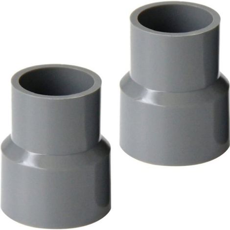 Lot 2 Réducteur Tuyau PVC Gris Raccord Gouttière DN50/40 Drainage Eau Pluviale Intérieur Extérieur (1/5)