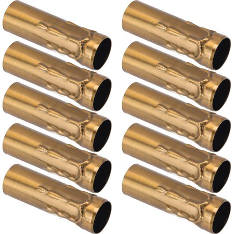 10 Stück E14 Metallröhrchen für Kerzenlampenfassungen, Lampenfüße, Beleuchtungszubehör, 25 x 80 mm, Gold/Bronze (1/5)