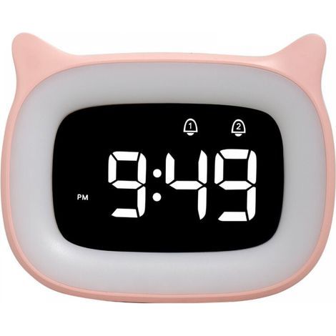 Educational Alarm Clock, LED Night Lights Children's Bedroom Clocks Kid Sleep Day/Night Luminous, Snooze Alarm Clock 5 Colors, 18 Types of Music, 2 Alarms, Girl Boy (1/5)