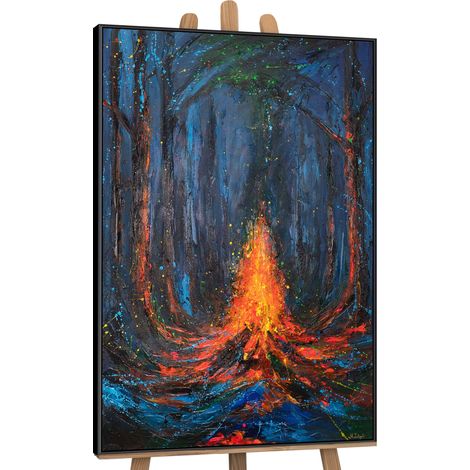 Gemälde Lied des Feuers Rahmen Schwarz 120x80 cm (1/5)