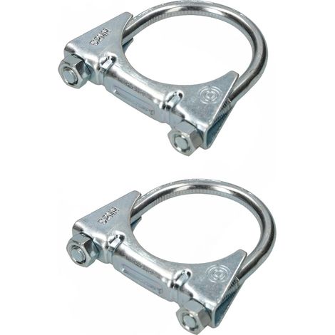 KOTARBAU - Lot de 2 colliers de serrage pour tuyau d'échappement - 52 mm - Pour montage d'antennes, de tuyaux, de mâts - Collier de serrage universel pour raccords de tuyaux