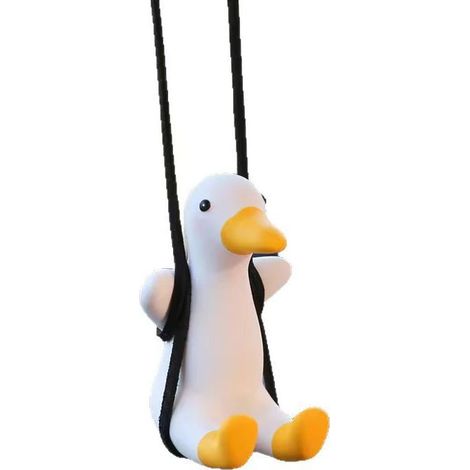Pendentif mignon en forme de canard pour rétroviseur de voiture, décoration amusante (blanc, 1 pièce) (1/5)