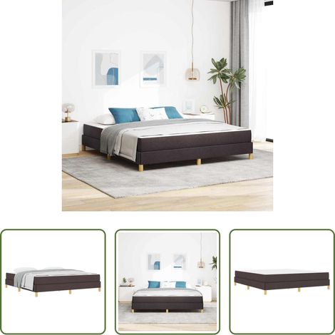 vidaXL Confort -  Lit à ressorts avec matelas Marron foncé 180 x 200 cm tissu (1/5)