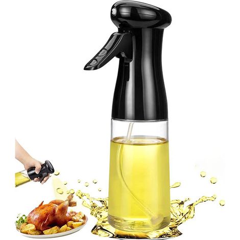 Vaporisateur huile,Spray Huile Cuisine 200ML,Vaporisateur à Huile d'olive avec 1 Brosse , 1 pinceau à huileQualité Alimentaire Vaporisateur d'huile et de vinaigre-pour Cuisine, Barbecue, Barbecue, sal