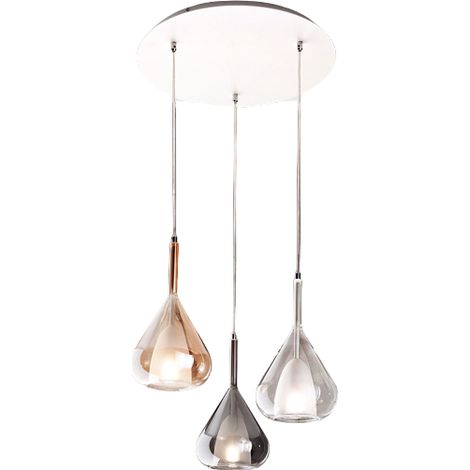Lustre Suspension Led Lila En Métal Et Verre Borosilicate 3481-47-297 Fabas Luce (1/4)