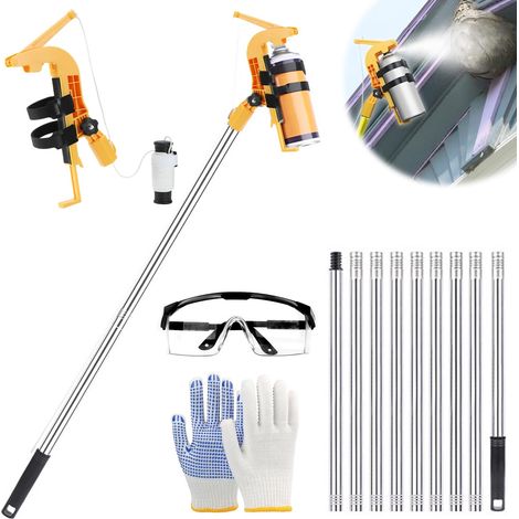 Adaptateur de Perche d'Extension pour Bombe Aérosol,Adaptateur de Tige de PulvéRisation 3.6m,Adaptateur de Support de Pulvérisateur pour Guêpes,Perche de Pulvérisatio,pour peinture au pistolet (1/5)