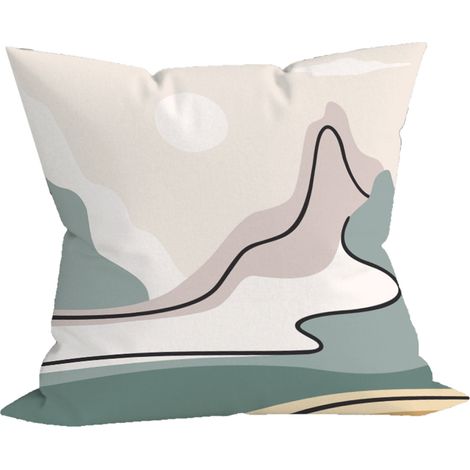 1 Housse de coussin carrée, motif artistique, flanelle épaisse, fermeture éclair, décoration salon chambre (1/5)
