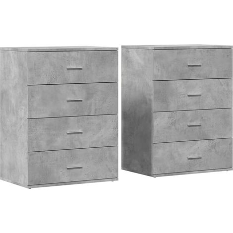 Credenza buffet cassettiera mobile contenitore organizer cucina soggiorno soggiorni set da 2 60 x 39 x 80 cm derivati del legno grigio 020036867