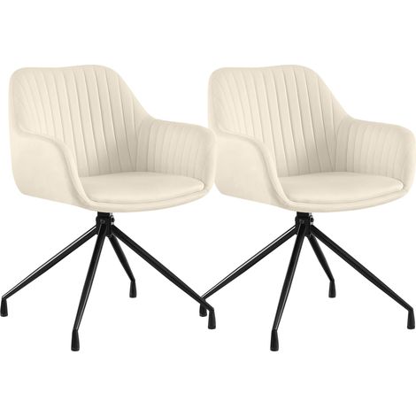 2er Set Esszimmerstühle Welby creme Samt (1/5)