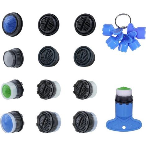 Juego de 12 piezas para aireadores de grifo，que incluye 6 llaves para desmontar aireadores de grifo，18,5，21,5 y 24 mm (1/5)