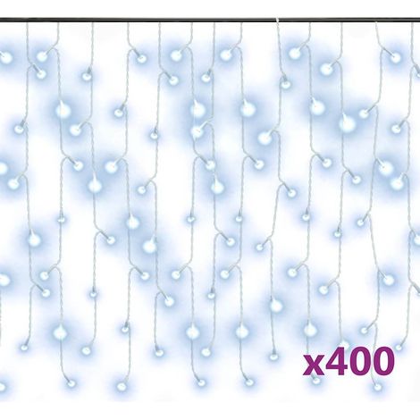 Rideau lumineux à glaçons LED 10m 400LED Blanc froid 8fonctions