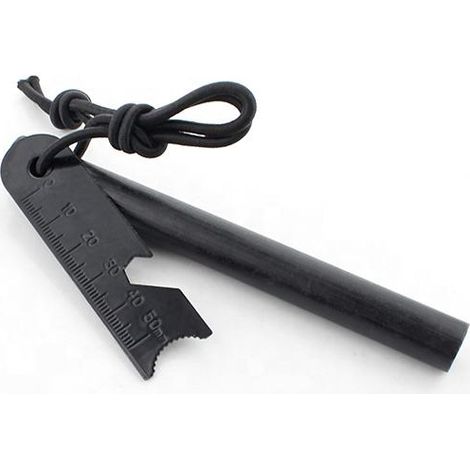 Tige en Ferrocérium  Kit d'allumage robuste 6 pouces x 1/2" - Lot de survie en magnésium et acier avec cordelette et grattoir - Outil de camping d'urgence léger (1/5)