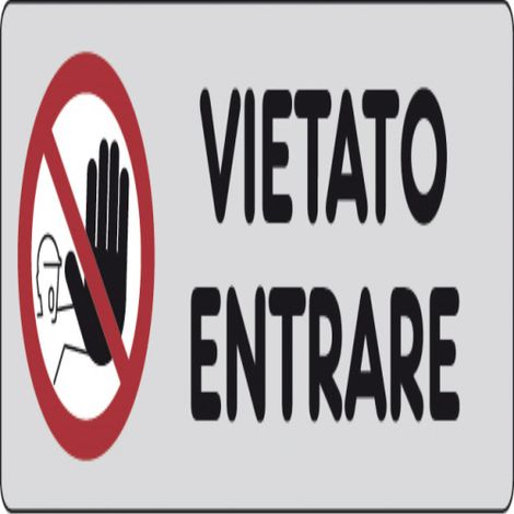 Adesivo Vietato Entrare abitazioni cancello porta 15CMx5CM (1/5)