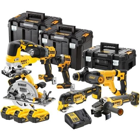 Kit 7 attrezzi XR 18V - DEWALT - con 3 batterie da 18V 5,0 Ah - caricabatterie - 3 T-Stack - DCK706P3T-QW (1/2)